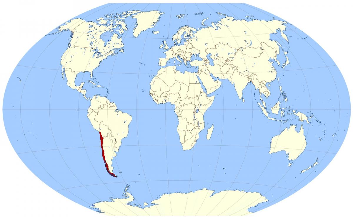 mapa del mundo que muestra Chile