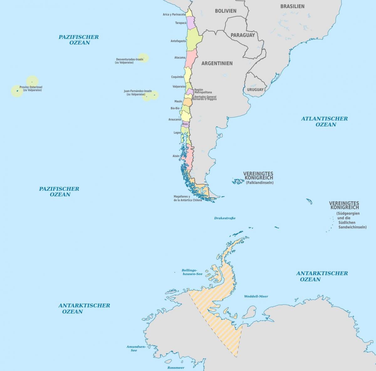 Chile islas mapa - Mapa de Chile islas (América del Sur - América)