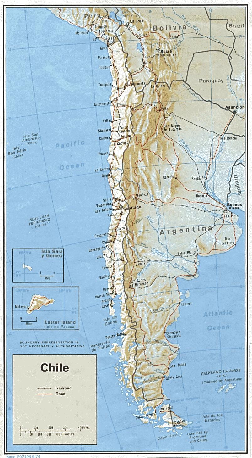 Chile ferrocarril mapa