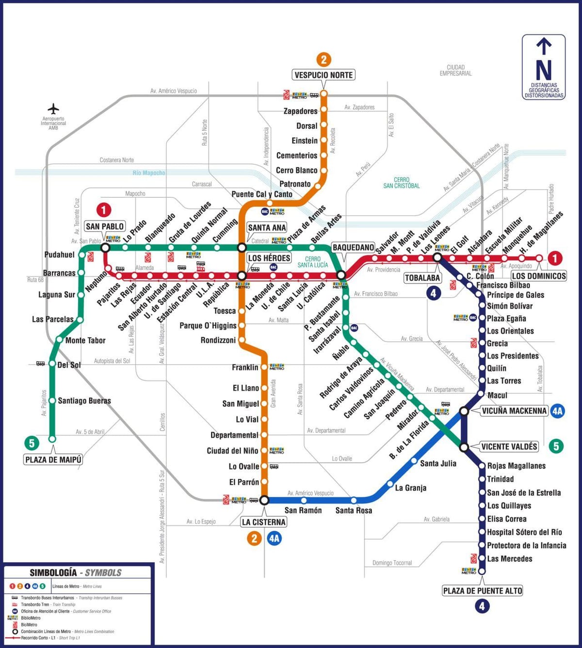 Mapa de metro de Chile