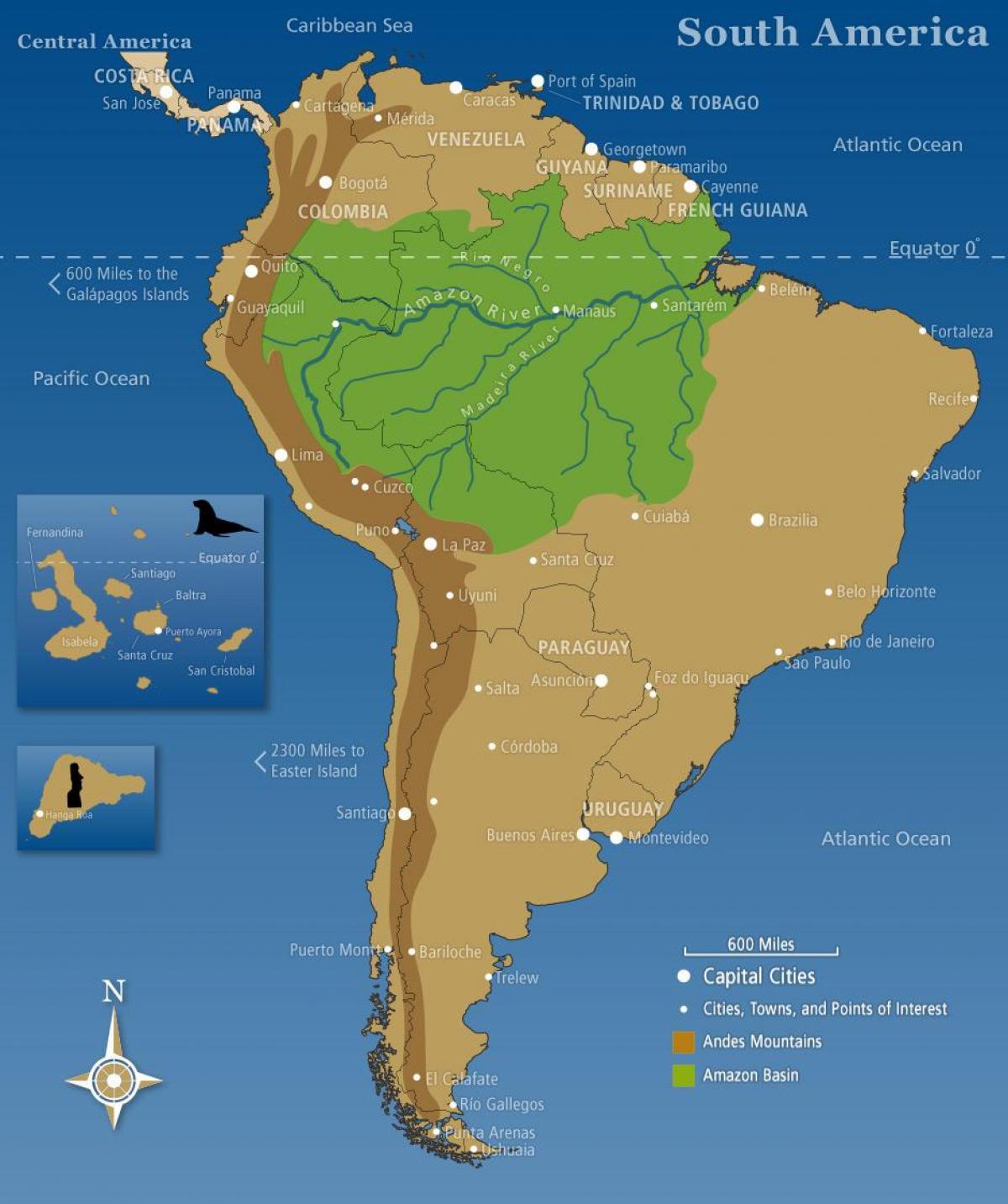 Mapa de montañas de los andes de Chile