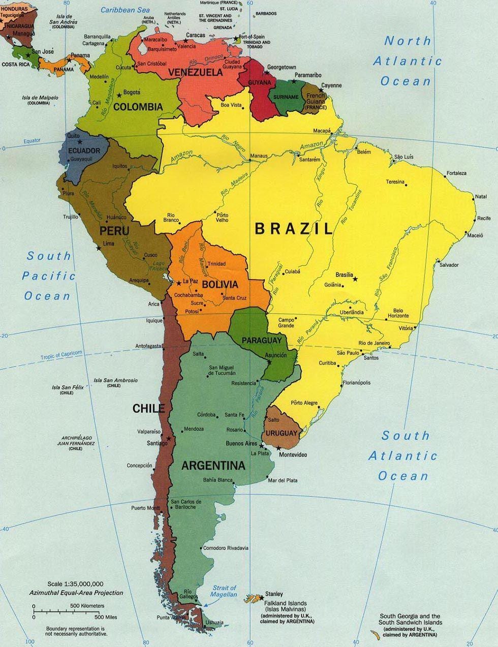 Chile, país en el mapa del mundo