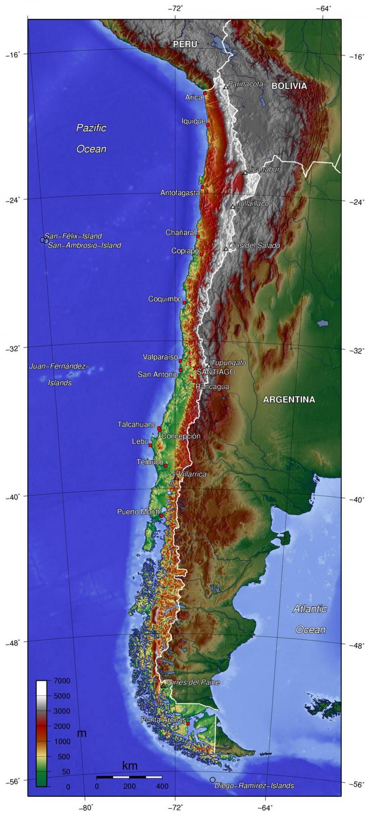 Chile geografía mapa