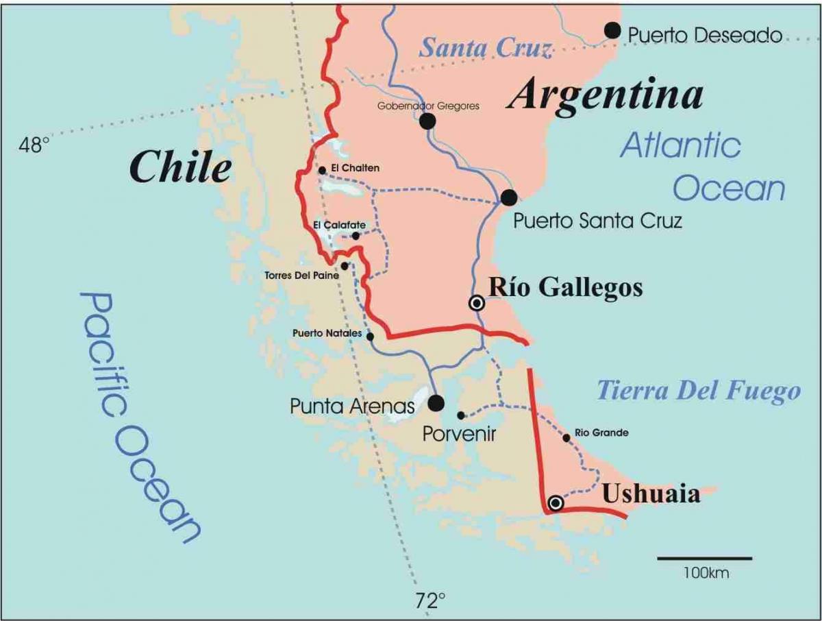 Mapa de la patagonia de Chile