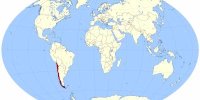 Mapa del mundo que muestra Chile