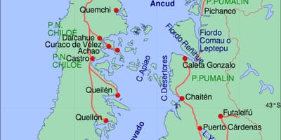 Mapa de chiloé, Chile