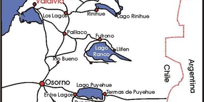 Mapa de distrito de los lagos, Chile