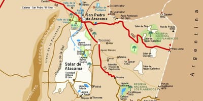 Desierto de Atacama, Chile mapa